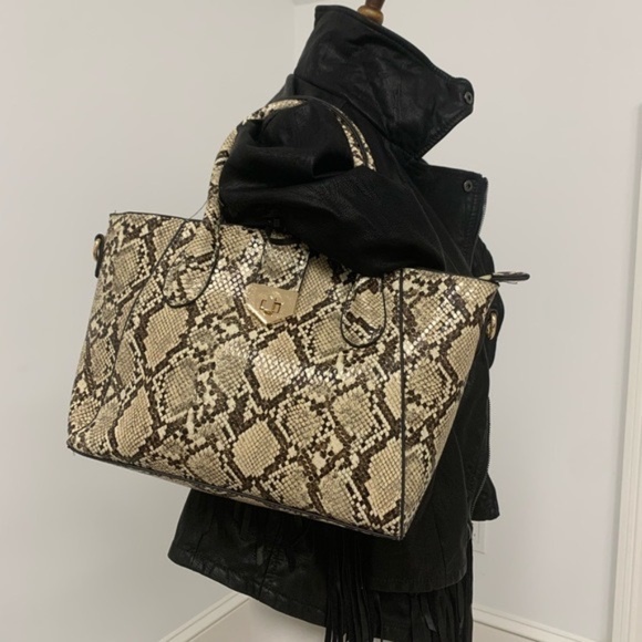 Python Vegan Leather Purse Tote Clutch Travel Set - Picture 7 of 8